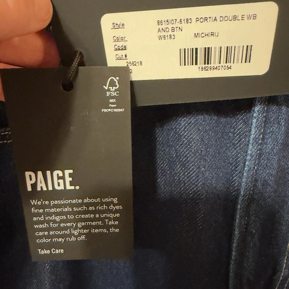 Paige Wide-Leg Jeans Portia Michiru double waistband, high rise, size 32 New! - Picture 7 of 16